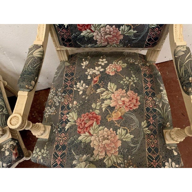 Louis XVI Style Chairs in White Lacquered Beechwood, Set of 2 For Sale - Image 6 of 16