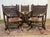 Chairs and Armchairs in Oak and Leather with Gothic Decoration, 1930s, Set of 8 For Sale - Image 16 of 18