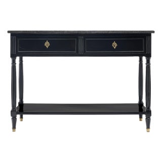 Louis XVI Console Table, Ebonized Mahogany, Marble, French, 1800 For Sale