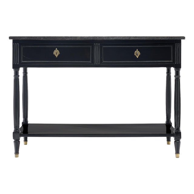 Louis XVI Console Table, Ebonized Mahogany, Marble, French, 1800 For Sale