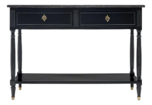 Louis XVI Console Table, Ebonized Mahogany, Marble, French, 1800