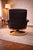 Set of Vintage Scandinavian Lounge Chair with Ottoman in Black Leather and Wood Frame, 1980s For Sale - Image 10 of 15