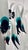Original retail $18,900, unique Myran Allan Luxury Lighting Turquoise Murano Glass Chandelier, mouth blown, hand formed,...