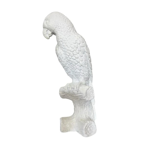 Mid 20th Century Palm Beach Regency Blanc De Chine White Parrot Statue Sculpture For Sale - Image 5 of 7