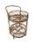 Italian Vintage rattan or bamboo bar cart or serving trolley, which shows amazing details such as garland-shaped decor....