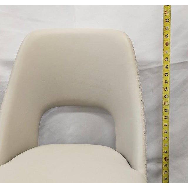 Cream Interlude Home "Canton" Modern Leather & Mahogany Dining Chair For Sale - Image 8 of 8