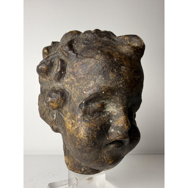 Tuscan Artist, Sculpture Depicting a Cherub's Head, 1500, Terracotta For Sale - Image 11 of 17