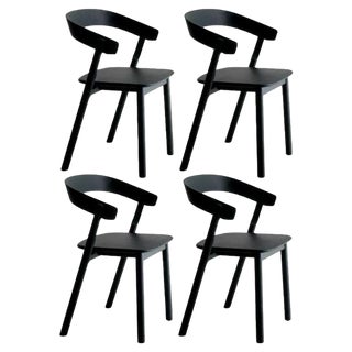 Nude Dining Chair in Black by Made by Choice, Set of 4 For Sale