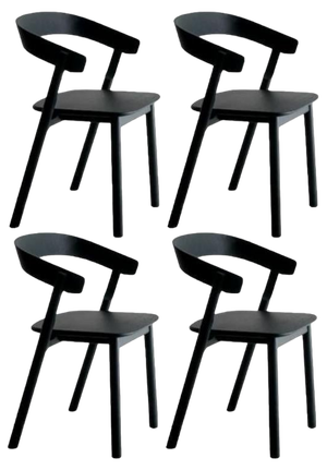 Nude Dining Chair in Black by Made by Choice, Set of 4