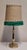 Vintage Brass Pilot Table Lamp with Fabric Shade and Green Trim, 1990s, in Very Good conditions. Designed 1990 to 1999...