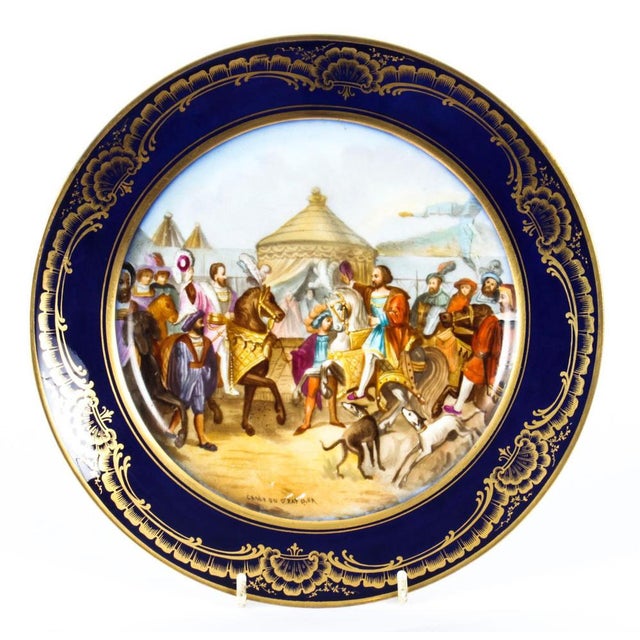 19th Century French Sevres Porcelain Camp Du Rap Plate For Sale - Image 12 of 13