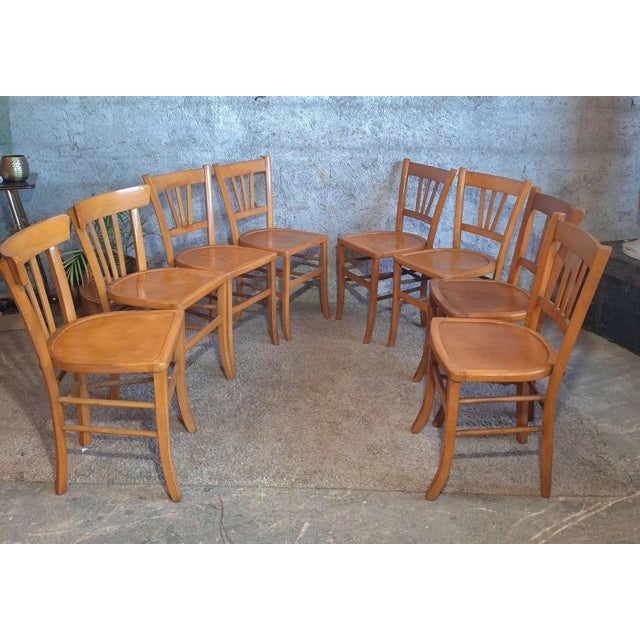 Bistro Chairs in Beech from Luterma, 1950s, Set of 8 For Sale - Image 16 of 16