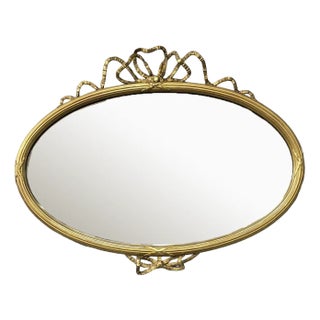 Antique Victorian Oval Gilt Mirror For Sale