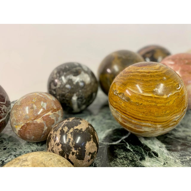 Selection of Specimen Marble and Stone Spheres, Set of 10 For Sale - Image 8 of 13
