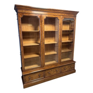 Large English Bookcase in Mahogany For Sale