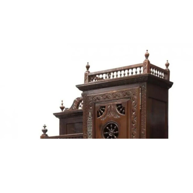 Traditional 1800's Antique, Breton Display, Spindle, Carved, Foliate Sideboard!! For Sale - Image 3 of 9