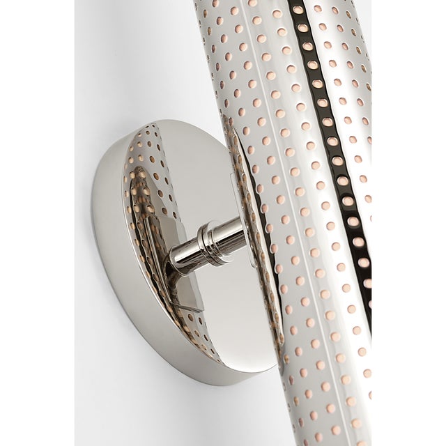 Visual Comfort Kelly Wearstler for Visual Comfort Signature Precision 18" Bullet Sconce in Polished Nickel with White Glass For Sale - Image 4 of 6