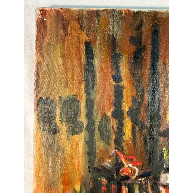 Modern Vintage French City Scene Painting, Original Oil on Canvas For Sale - Image 3 of 6
