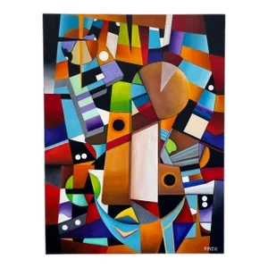2010 Original Abstract Canvas Painting "Ubiquitous Energy" Signed Kinzie