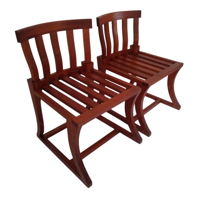 Custom Made Teak Chairs - a Pair For Sale