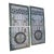 Two Sets of Art Nouveau Style Floral and Ribbon or Wreath Motifs, Complete With Green and White Opalescent/Textured Glass and Jewel Accents For Sale