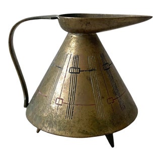 Mid Century Modern Brass Pitcher For Sale