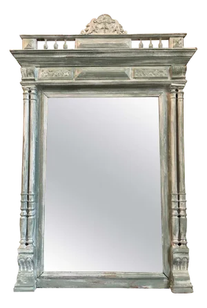 19th Century Neo-Renaissance Mirror in Patinated Wood