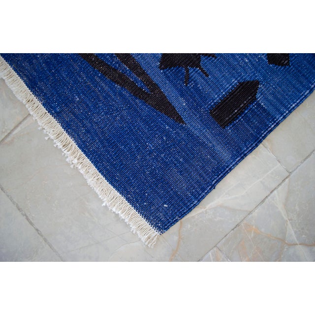 Paul Klee - Heroic Strokes of the Bow - Inspired Silk Hand Woven Area Rug - Wall Rug 4′3″ × 6′1″ For Sale - Image 16 of 17