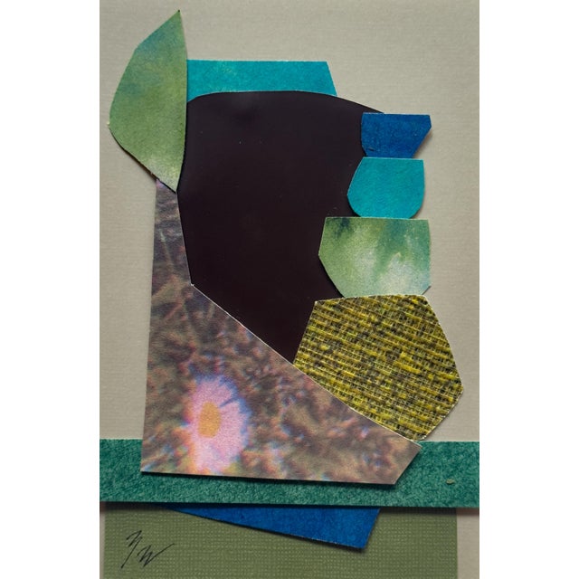 Blue "Petal 5" Original Mixed-Media Collage on Paper by Zac Woodiel For Sale - Image 8 of 10