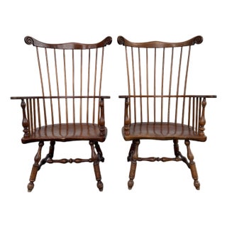 Stickley Comb Back Windsor Arm Chairs For Sale