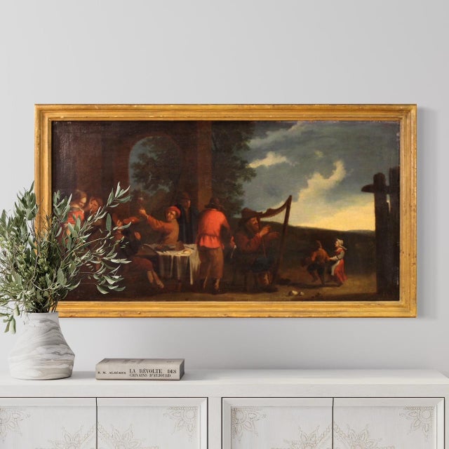 Bamboccianti School Artist, Genre Scene, 1650, Oil Painting on Canvas, Framed For Sale - Image 15 of 16