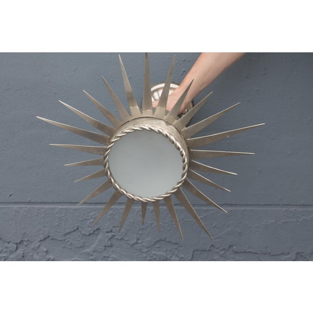 1970's Mid Century Modern Ultra High Quality Celestial Starburst Nickel Pendant Ceiling Fixtures From Miami Beach Alexander Hotel Set of 3 For Sale - Image 17 of 18