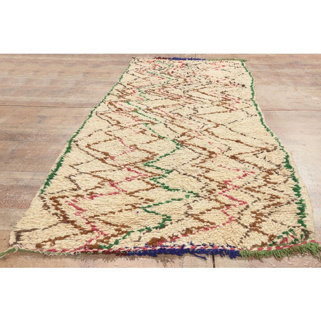 Vintage Azilal Moroccan Rug, 03'06 X 09'00 For Sale - Image 9 of 10