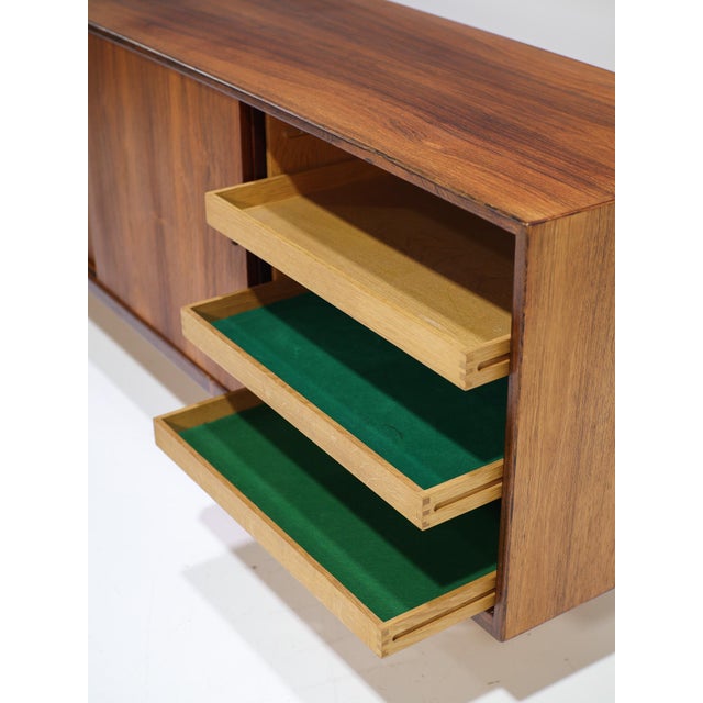 Long Danish Rosewood and Chrome Lowboard, 1960s For Sale - Image 15 of 18