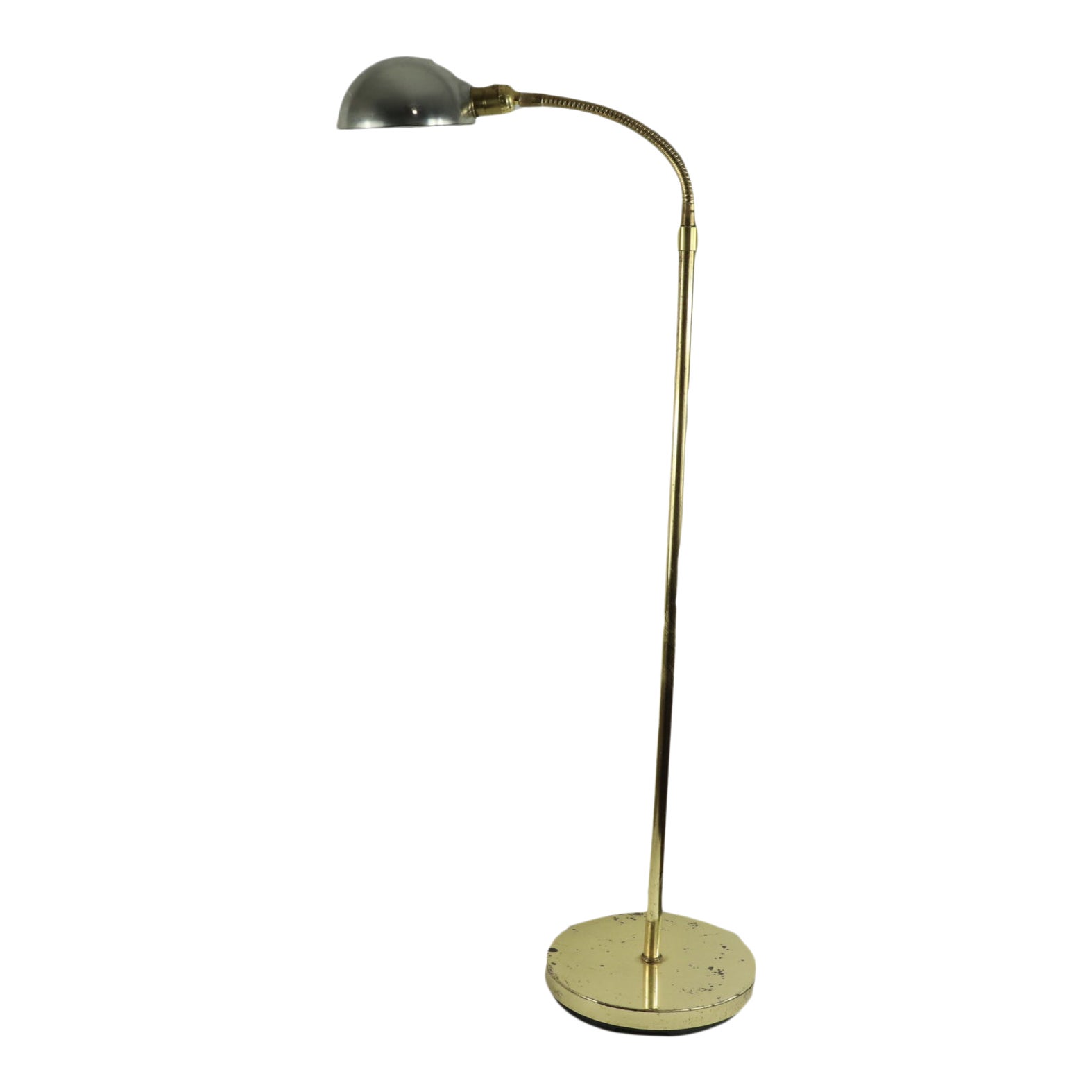 Vintage 1960s Mid Century Modern Light Gold Silver Brass Gooseneck Reading Floor Lamp Chairish