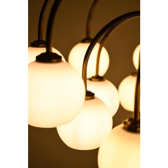 Ceiling Lamp in Brass and Glass from Fog & Mørup, 1940s For Sale - Image 6 of 10