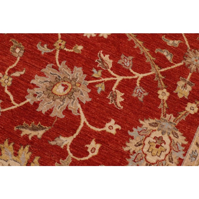 Boho Chic Ziegler Orange Gold Hand-Knotted Wool Rug - 9'1'' X 12'2'' For Sale - Image 4 of 8