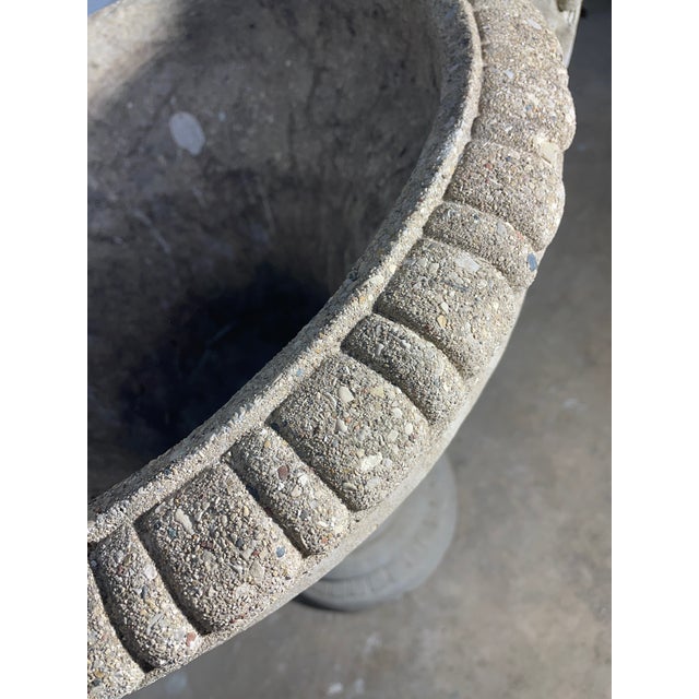 Cream Pair of 19th Century French Concrete Jardineres With Neo Classical Reliefs For Sale - Image 8 of 15