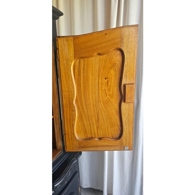 1920s Wardrobe Cabinet, Armoire, Black Distressed Style, French , Farm House Style For Sale - Image 15 of 17
