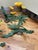 Breaking Ground (Double Flower) by Ashley Folkner | Mixed Media Sculpture of yellow flowers with leaves For Sale