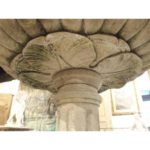 Italian Well Carved Italian Limestone Planter or Fountain Element, H-45 Inches For Sale - Image 3 of 12
