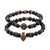 Metal Powerful Lion & Diamond Arrow Black Onyx Bracelet Set For Sale - Image 7 of 7