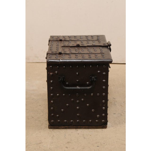 18th Century Iron Clad Wood Strong box, Spain For Sale - Image 11 of 12