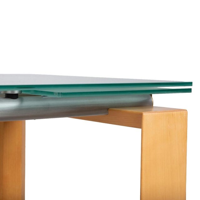 Wooden Stilt Dining Table with Glass from Desalto For Sale - Image 6 of 14