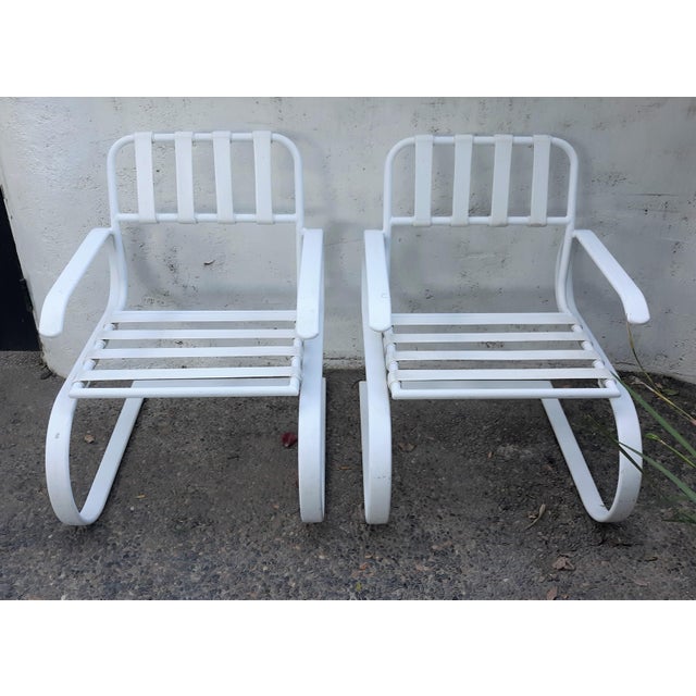 Vintage Tropitone White Cantilever Outdoor Armchairs a Pair Chairish