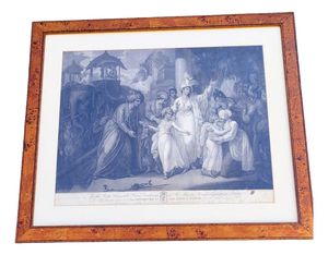 Mather Brown, Departure of Tippuos Sons from Zenana, Engraving, Framed