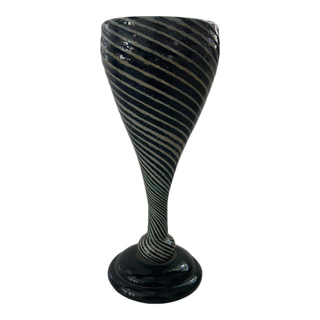 1970s Hand Blown Midcentury Goblet or Vase Murano Style For Sale