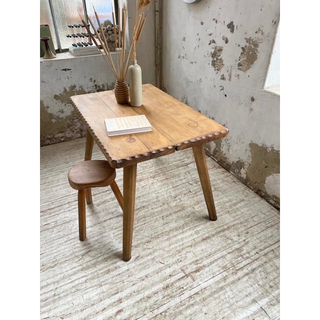 Vintage Brutalist Oak Table, 1950s For Sale - Image 17 of 18