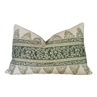 Schumacher Foxglove Green Outdoor Lumbar - Single For Sale