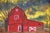 Farmhouse Farmhouse Rustic Red Barn Landscape Oil Painting Including the Antiqued Gold Wood Frame For Sale - Image 3 of 5